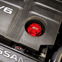 ZSPEC Billet Oil Filler Cap for Nissan/Infiniti/Datsun, Red Cap w/ Titanium Accents