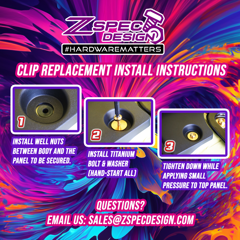 ギャラリービューアに画像をロードする, ZSPEC Plastic-Clips Replacements for Z1 Motorsports '09-20 Nissan 370z Z34 Radiator Guide, Titanium
