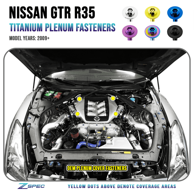 Load image into Gallery viewer, ZSPEC Dress Up Bolts® Fastener Kit for Nissan Skyline GT-R R35 Plenum Cover, Titanium
