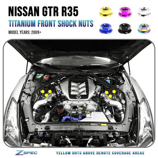 Front Shock Tower Nuts fits Nissan Skyline GT-R/GTR R35, Titanium GR5