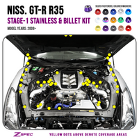 ZSPEC Stage-1 Dress Up Bolts® Fastener Kit for '09-23 Nissan GTR (R35), Stainless & Billet