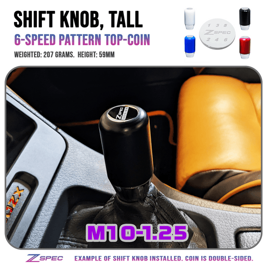 ZSPEC Shift Knob, M10-1.25, Delrin & Stainless, 6-Speed, Fits 350z/370z/G35/G37/Z/EVO/RX