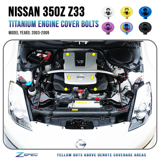 ZSPEC Engine Cover Fasteners for '03-09 Nissan 350z DE & HR, Grade-5 Titanium
