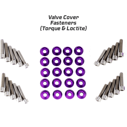 ZSPEC purple billet dress-up bolt kit for Nissan Skyline R32, R33, and R34 GTR, featuring stainless steel hardware.