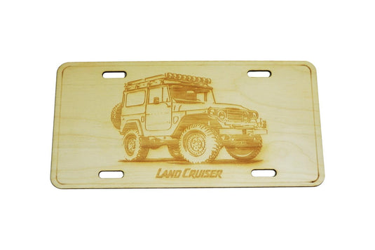 ZSPEC Early Toyota Landcruiser 4x4 License Plate, Birch, Ornamental
