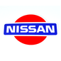 White Vinyl Nissan-Style Sticker Decal, 4" x 2.8"