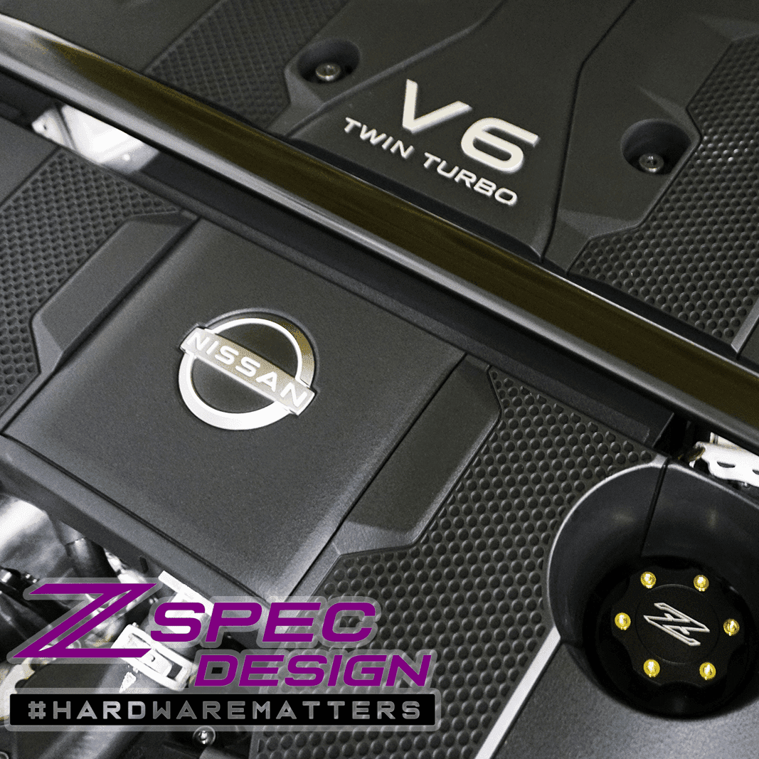 ZSPEC Billet Oil Filler Cap for Nissan/Infiniti/Datsun, Black Cap w/ Titanium Accent