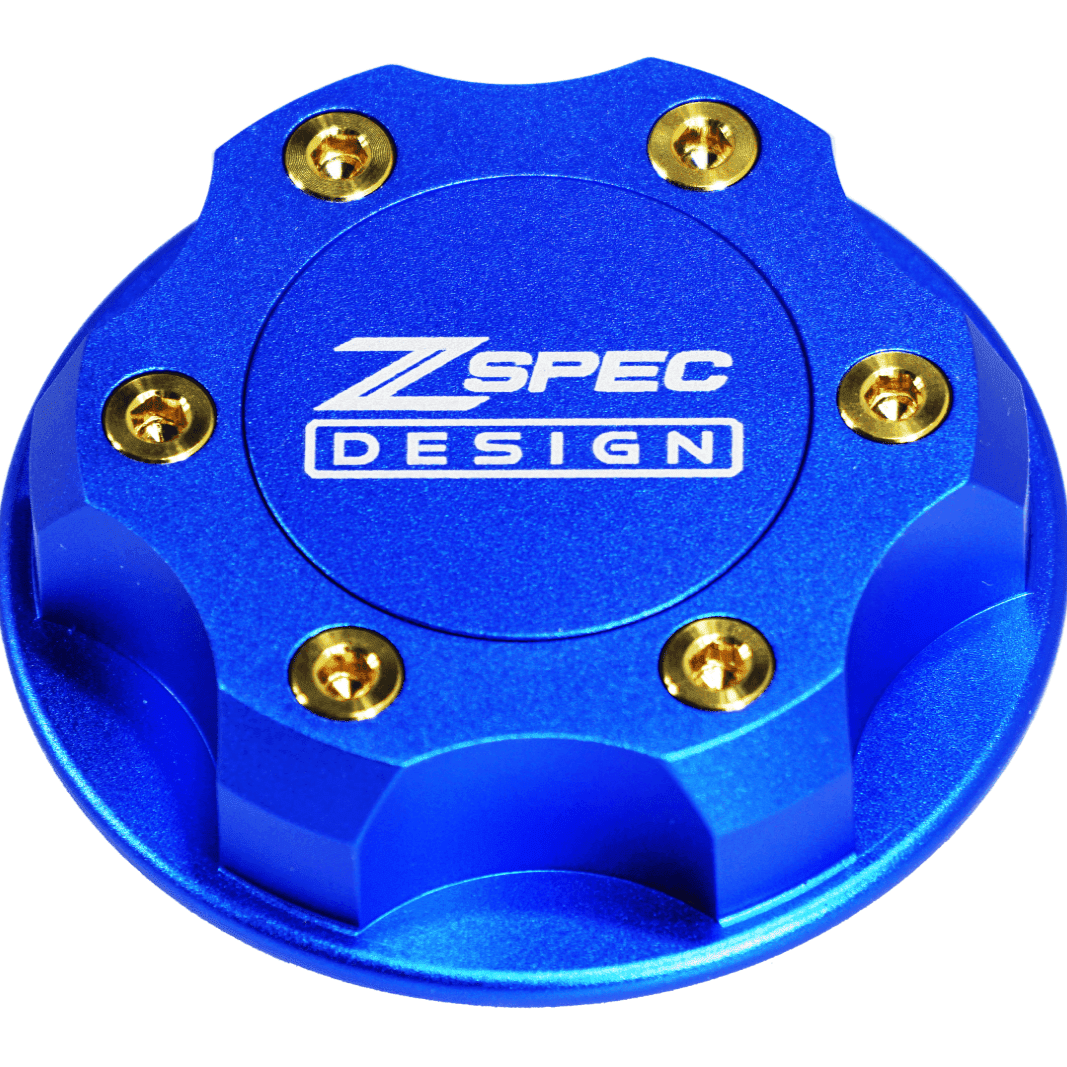 ZSPEC Billet Oil Filler Cap for Nissan/Infiniti/Datsun, Blue Cap w/ Titanium Accents