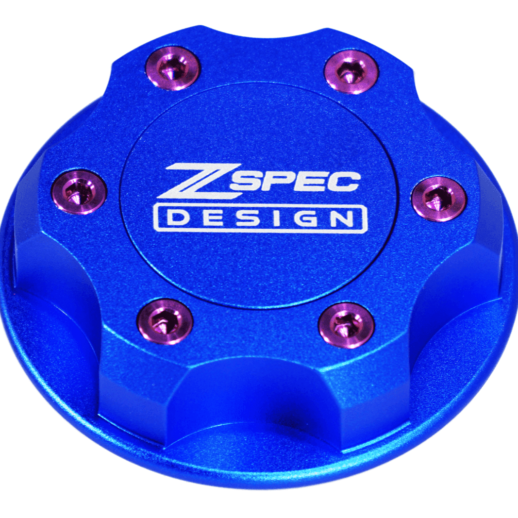 ZSPEC Billet Oil Filler Cap for Nissan/Infiniti/Datsun, Blue Cap w/ Titanium Accents