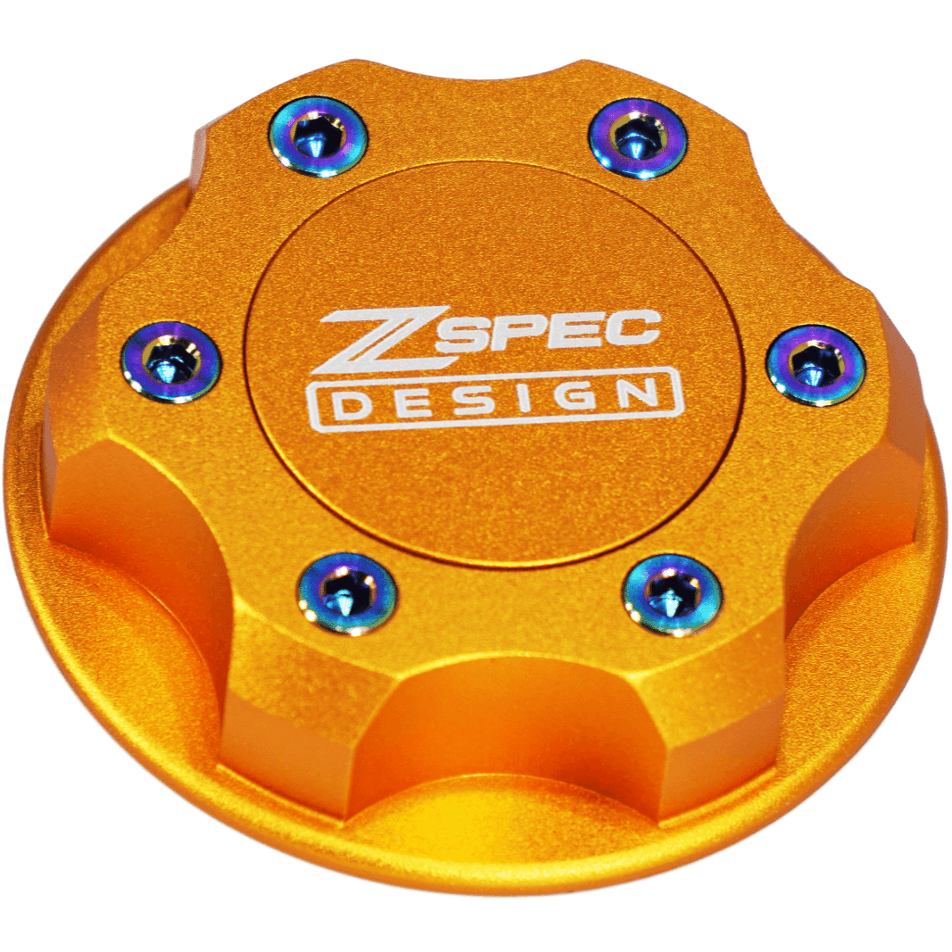 ZSPEC Billet Oil Filler Cap for Nissan/Infiniti/Datsun, Orange-Gold Cap w/Titanium Accents