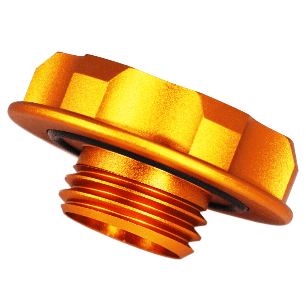 ZSPEC Billet Oil Filler Cap for Nissan/Infiniti/Datsun, Orange-Gold Cap w/Titanium Accents