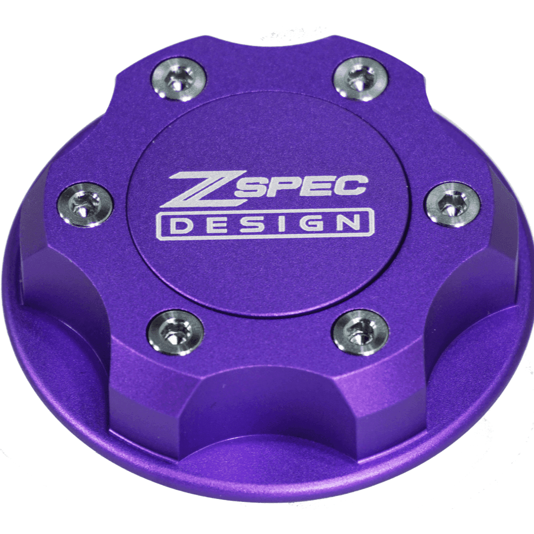 ZSPEC Billet Oil Filler Cap for Nissan/Infiniti/Datsun, Purple Cap w/ Titanium Accents