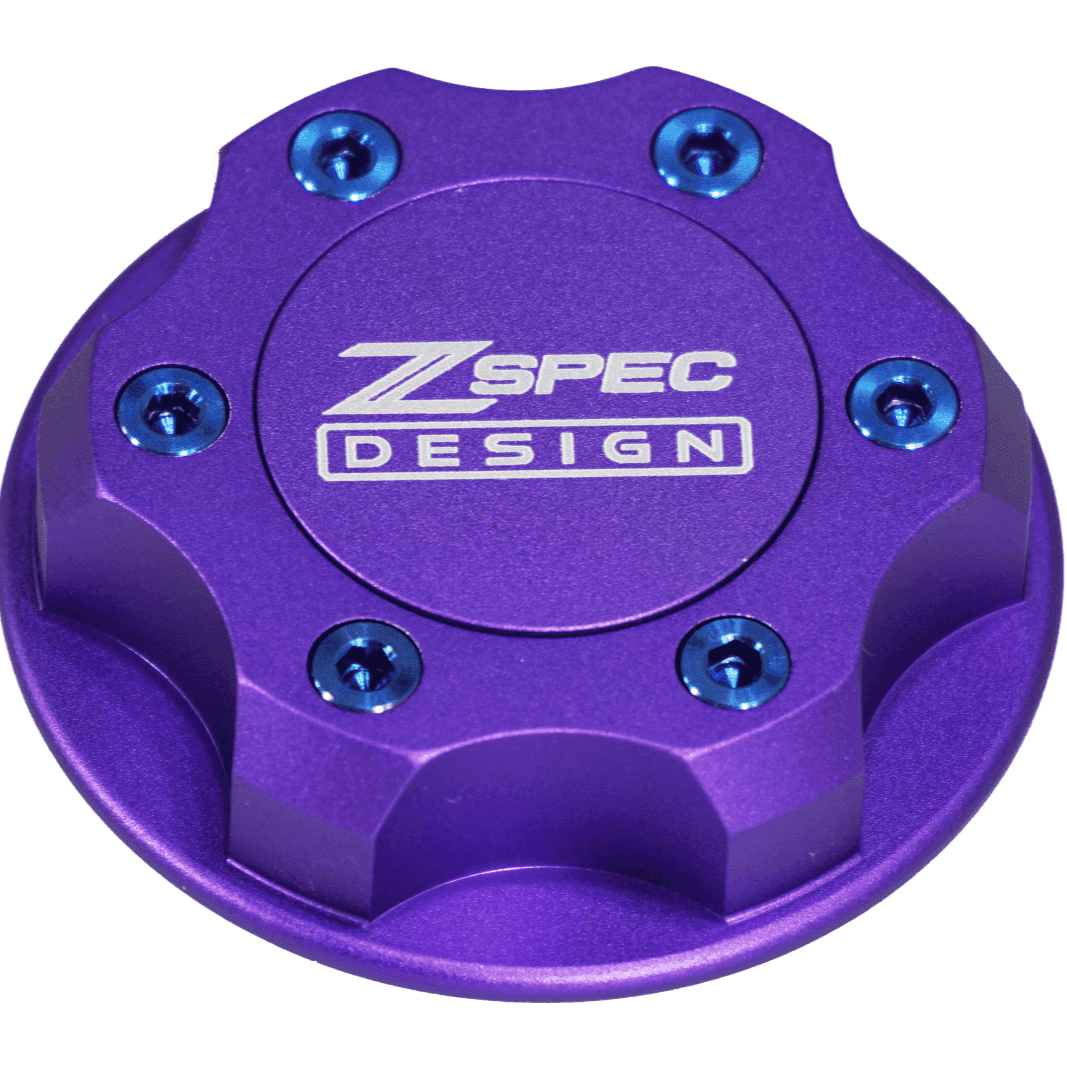 ZSPEC Billet Oil Filler Cap for Nissan/Infiniti/Datsun, Purple Cap w/ Titanium Accents