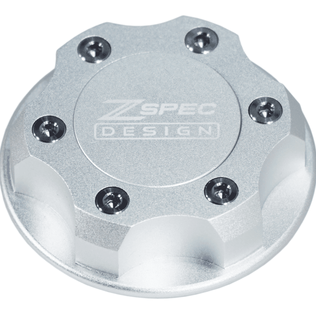 ZSPEC Billet Oil Filler Cap for Nissan/Infiniti/Datsun, Silver Cap w/ Titanium Accents