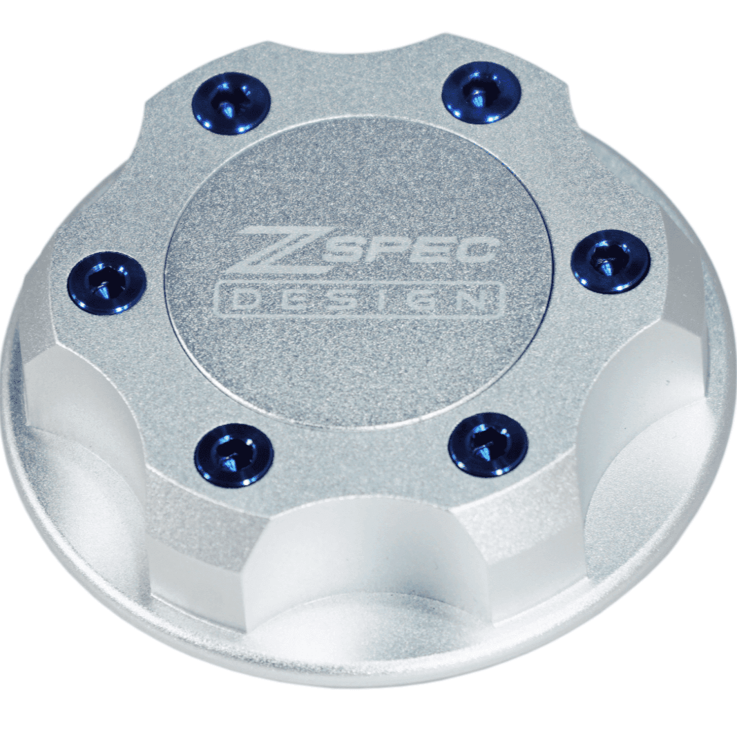 ZSPEC Billet Oil Filler Cap for Nissan/Infiniti/Datsun, Silver Cap w/ Titanium Accents