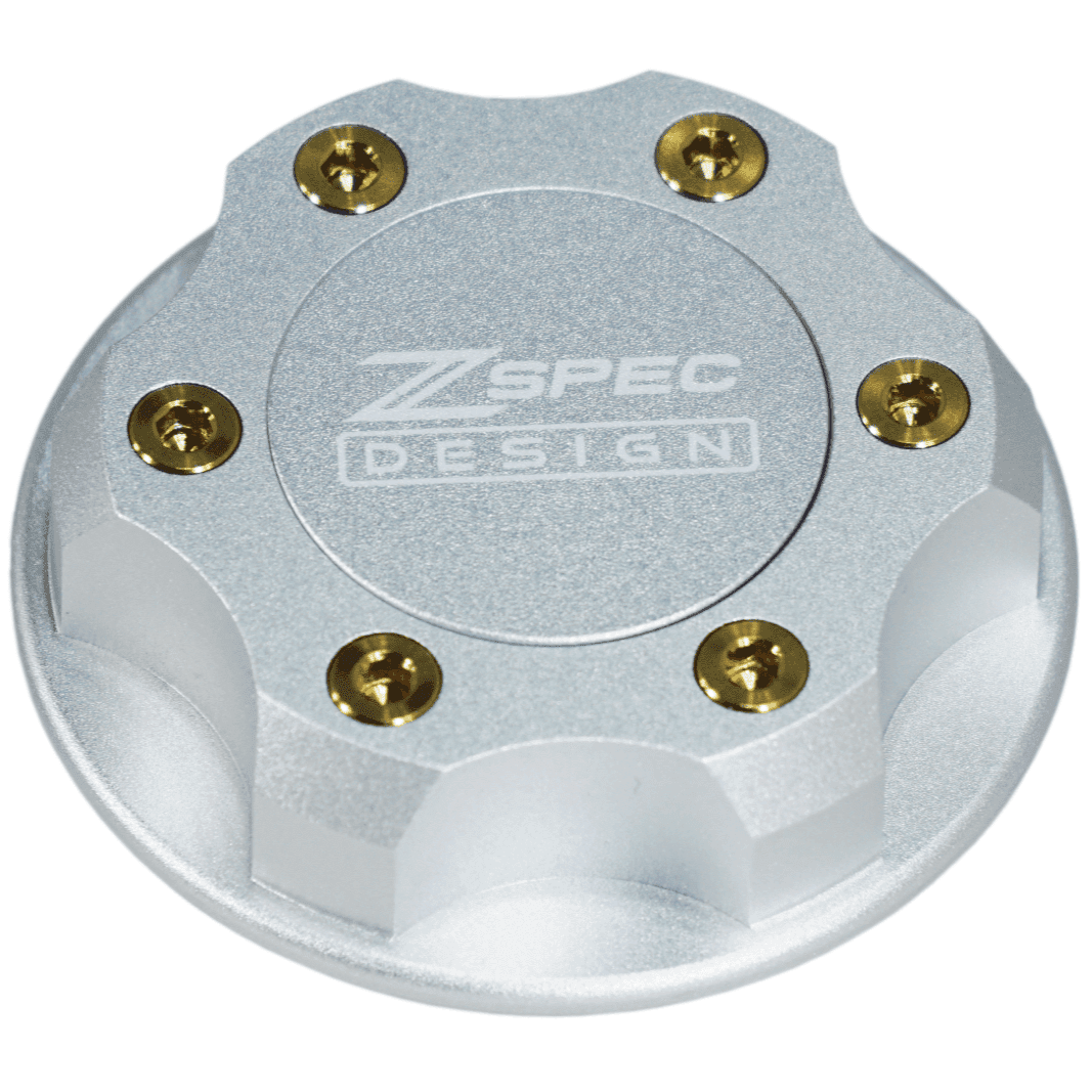 ZSPEC Billet Oil Filler Cap for Nissan/Infiniti/Datsun, Silver Cap w/ Titanium Accents