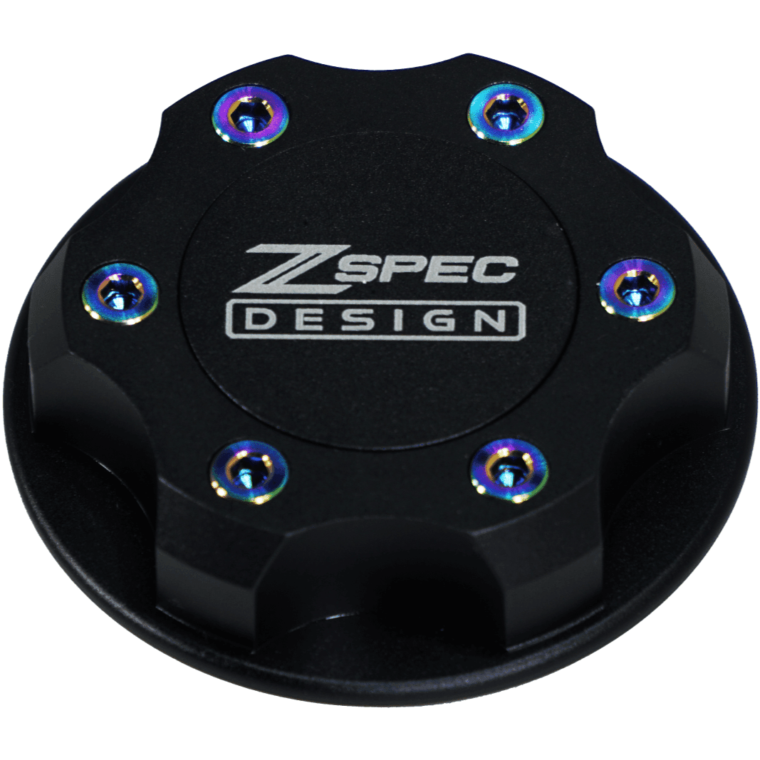 ZSPEC Billet Oil Filler Cap for Nissan/Infiniti/Datsun, Black Cap w/ Titanium Accent