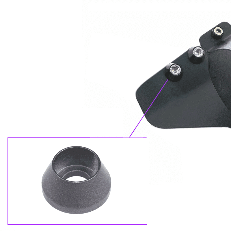ギャラリービューアに画像をロードする, Black ZSPEC RHD fuel filter bracket for Nissan Z32 300ZX, featuring highlighted conical finish washers and bolts.
