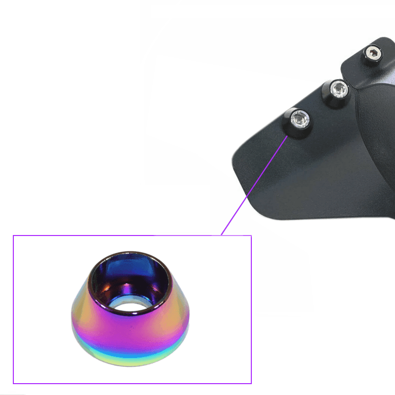 ギャラリービューアに画像をロードする, Black ZSPEC fuel filter bracket for Nissan Z32 300ZX with neo-chrome titanium finish cone washer hardware.

