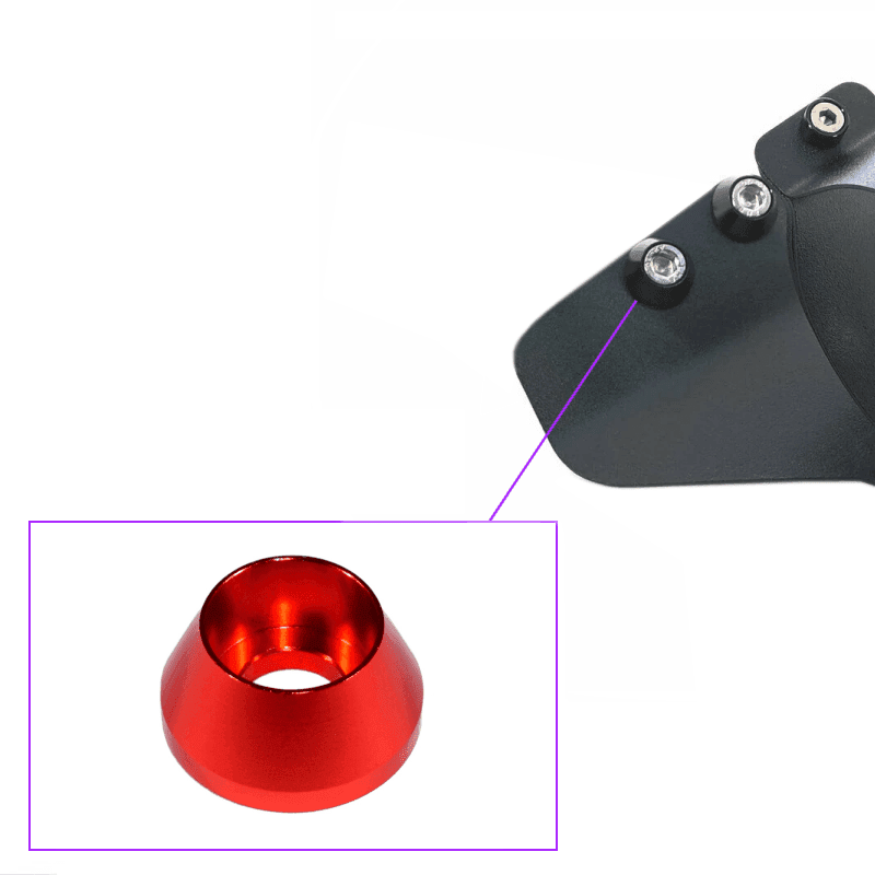 ギャラリービューアに画像をロードする, ZSPEC black RHD fuel filter bracket for Nissan Z32 300ZX with red anodized finish hardware detail.
