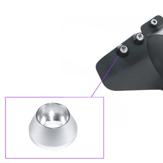 Black ZSPEC RHD fuel filter bracket for Nissan Z32 300ZX with silver aluminum finishing washers.