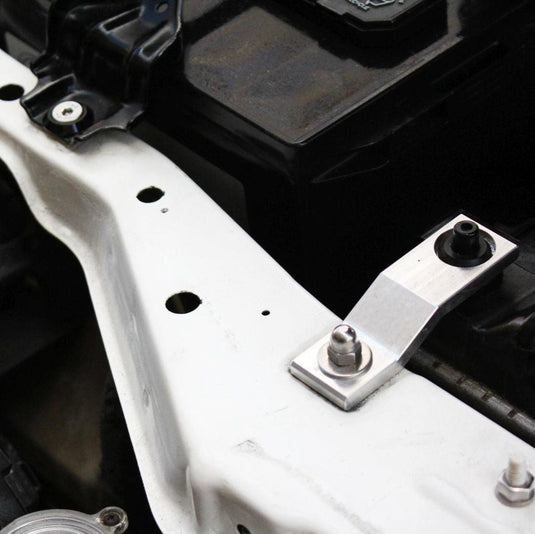 ZSPEC Stage-2 stainless and billet bolt kit installed on a Nissan 240SX S14 engine bay.