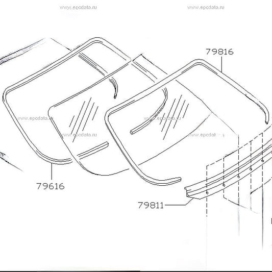 Nissan R33 Skyline Coupe Rear Windshield Complete Kit