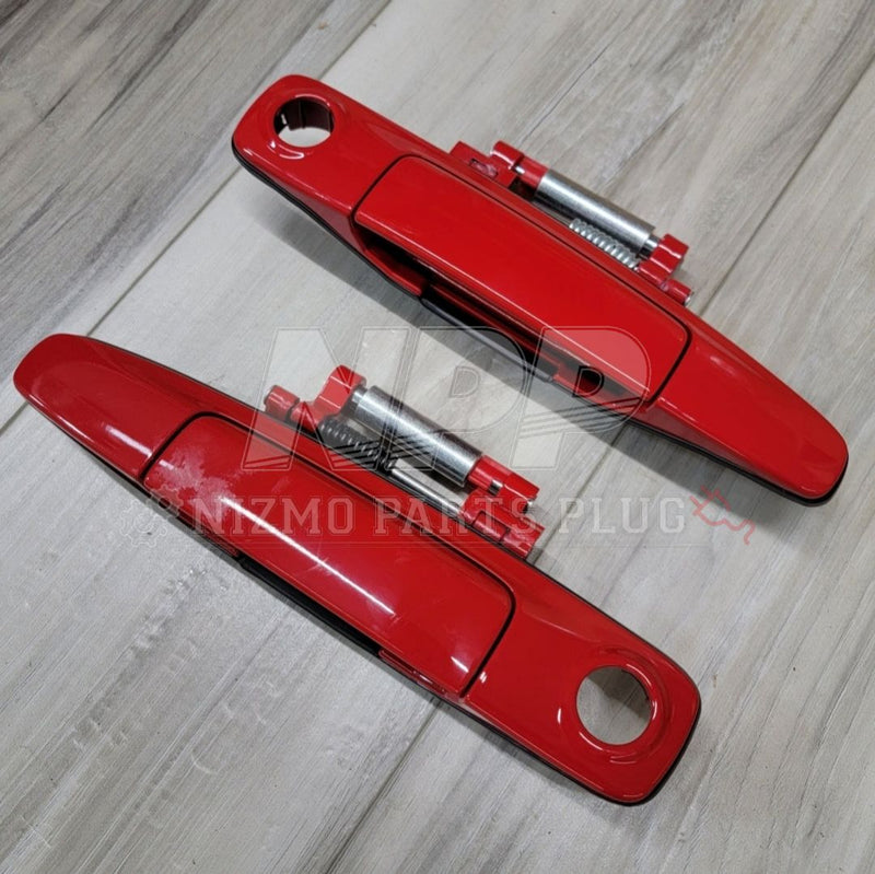 Load image into Gallery viewer, Nissan R34 Skyline Front Door Handle Set (AR2) Active Red - NizmoPartsPlug
