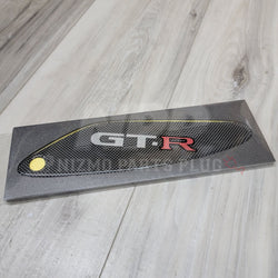 R33 GTR Rear Spoiler Carbon Fiber Badge Cover Set